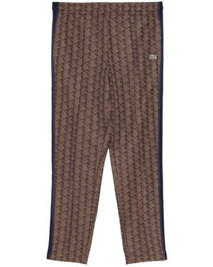 Lacoste Logo-Patch Pants - Brown
