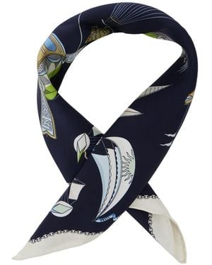 Tory Burch Hot Air Balloon Neckerchief Scarf - Blue