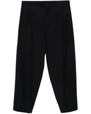 Giorgio Armani Pleated Virgin Wool Trousers - Blue