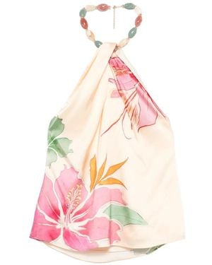 retroféte Milani Floral Top - Pink