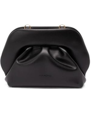 THEMOIRÈ Small Bios Ruched-Detail Clutch Bag - Black