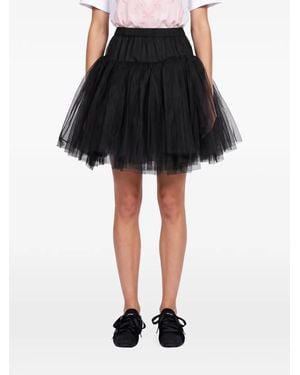 Simone Rocha Tulle-Layered Gathered Mini Skirt - Black