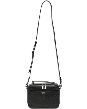 Ferragamo Gancini-Embossed Leather Messenger Bag - White