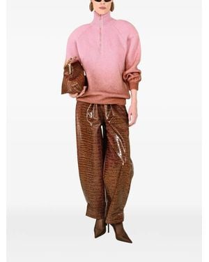 ROWEN ROSE Degradé Zip-Fastening Sweater - Pink