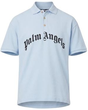 Palm Angels Curved Logo Polo/Baby - Blue