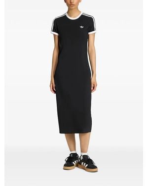 adidas 3-Stripes Midi T-Shirt Dress - Black