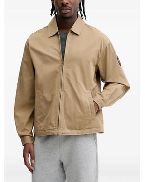 Napapijri Arrayanes Logo-Patch Zip-Up Jacket - Natural