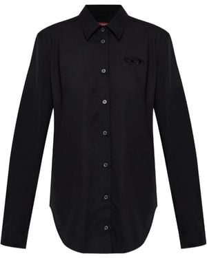 DIESEL Chemise C-Ronor À Logo Brodé - Bleu