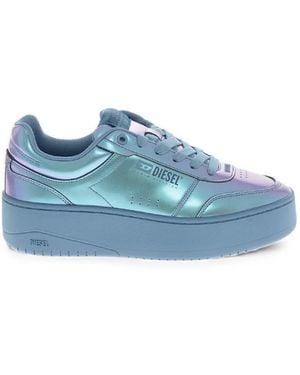 DIESEL Baskets En Daim À Lacets - Blue