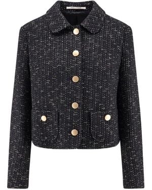 Tagliatore Idelle Bouclé Button-Up Tweed Jacket - Black