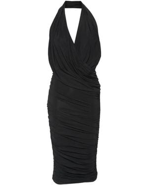 Amazuìn Robe Mi-Longue Froncée Manoon À Dos Nu - Noir
