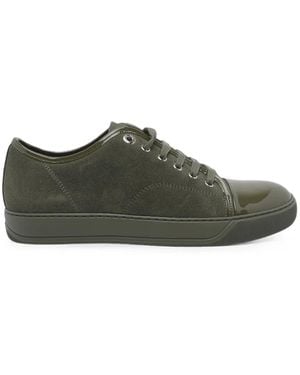 Lanvin Patent-Toe Suede Sneakers - Green
