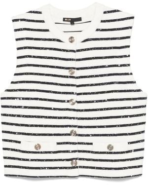 Maje Striped Vest - White