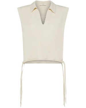 Seventy V-Ausschnitt-Tanktop mit Kordelzug - Weiß
