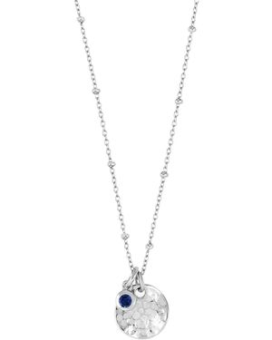 Dower & Hall Hammered Sapphire-Disc Necklace - White
