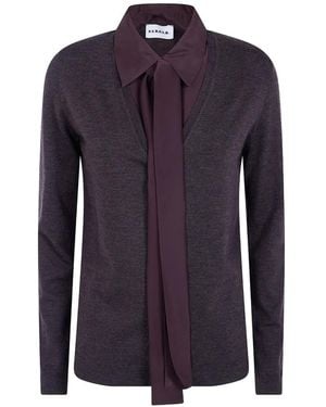 P.A.R.O.S.H. Pussy-Bow Layered-Effect Sweater - Blue