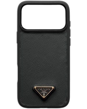 Prada Leather Iphone 17 Pro Case - Black