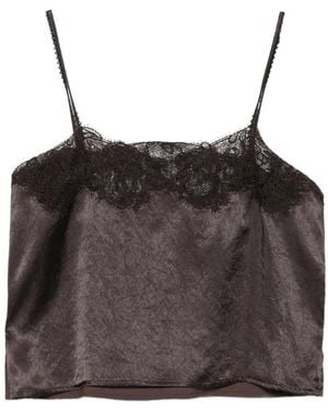 Alysi Lace-Trim Camisole Top - Brown