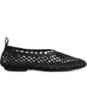 Soeur Tosca Woven Leather Ballet Flats - Black