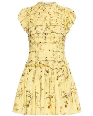 AllSaints Floral-Print Ruffled Dress - Yellow