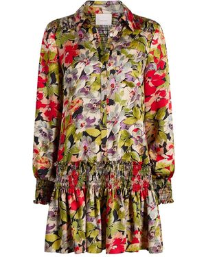 Cinq À Sept Damia Floral Smocked Mini Dress - Black
