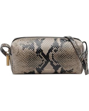 KHAITE Mini Kye Python-Print Mini Shoulder Bag - Grey