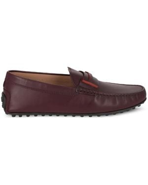 Tod's T Timeless Leather Loafers - Purple