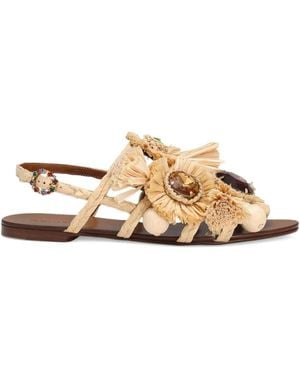Dolce & Gabbana Sandalias con apliques - Neutro