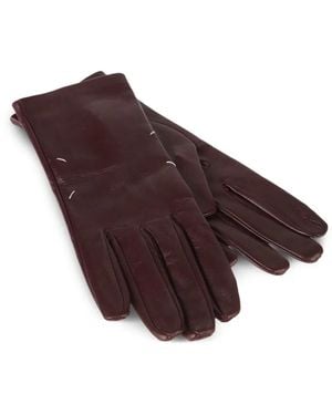 Maison Margiela Four Stitches Leather Gloves - Brown