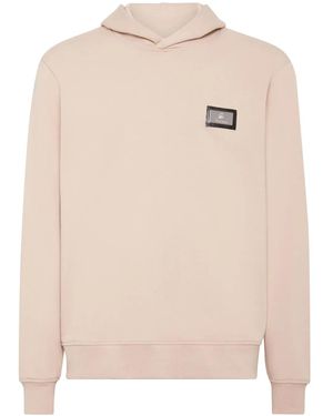Billionaire Logo-plaque Cotton Hoodie - Natural