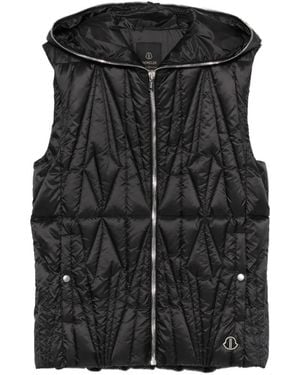 Moncler Hooded Diamond Quilted Vest - Black