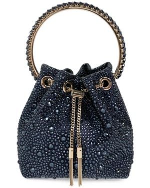 Jimmy Choo Bon Bon Beuteltasche Mit Kristallen - Blau