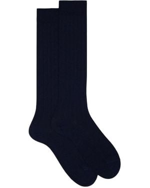 Gallo Wool-Blend Ribbed Socks - Blue