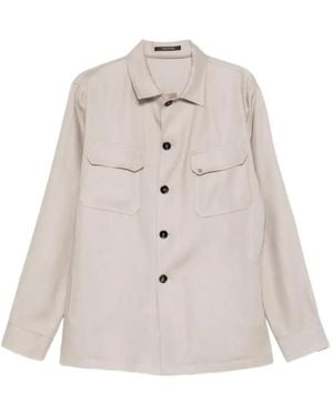 Tagliatore Shirtjack Met Zak Met Knopen - Wit