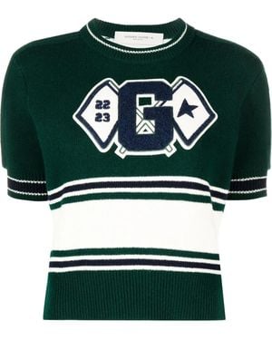 Golden Goose Top de punto bordado - Verde