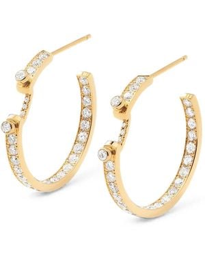 Nouvel Heritage Eternity Tuxedo Mood Diamond Hoop Earrings - Metallic