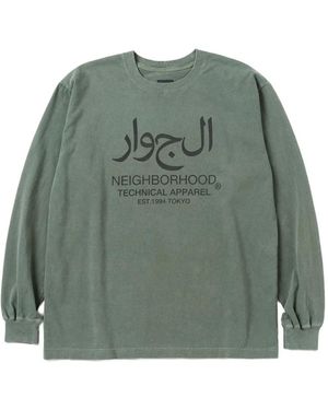 Neighborhood Arabic-Logo Long-Sleeve T-Shirt - Green
