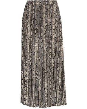 MICHAEL Michael Kors Pleated snakeskin-print skirt - Gris