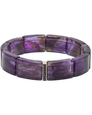 Sydney Evan Sapphire Single Row Spacer On Amethyst Bracelets - Purple