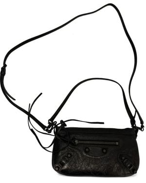 Balenciaga Le City Schultertasche Mit Nieten - Schwarz