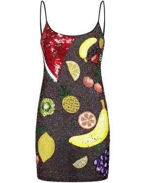 Leslie Amon Sequin Fruit Mini Dress - Red
