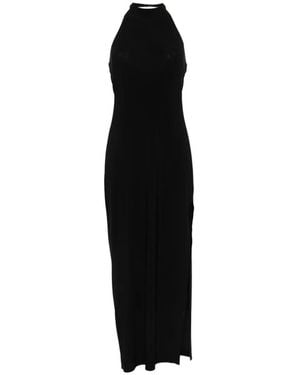 Norma Kamali Vestido largo con cuello halter - Negro