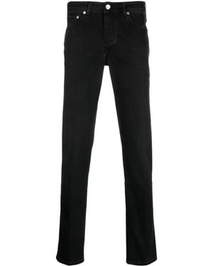 Barba Napoli Pantalones slim con parche del logo - Negro