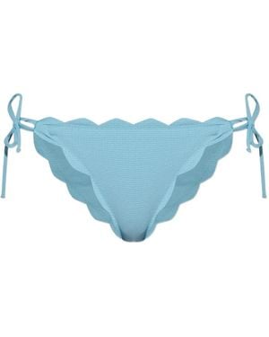 Marysia Swim Scalloped-Edge Bikini Briefs - Blue