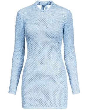 Area Crochet Mini Dress - Blue