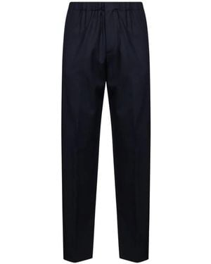 Lardini Elasticated-Waistboard Pressed-Crease Trousers - Blue