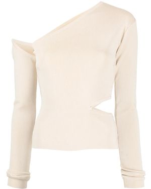 Cult Gaia Teri One-Shoulder Knit Top - Natural