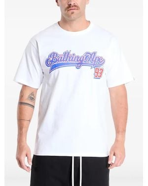 A Bathing Ape T-Shirt En Coton À Logo Imprimé - Blanc