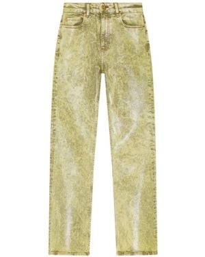 Ganni Foil Flared Jeans - Yellow