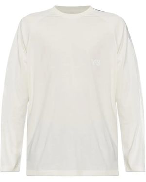 Y-3 Logo-Print Long-Sleeve T-Shirt - White